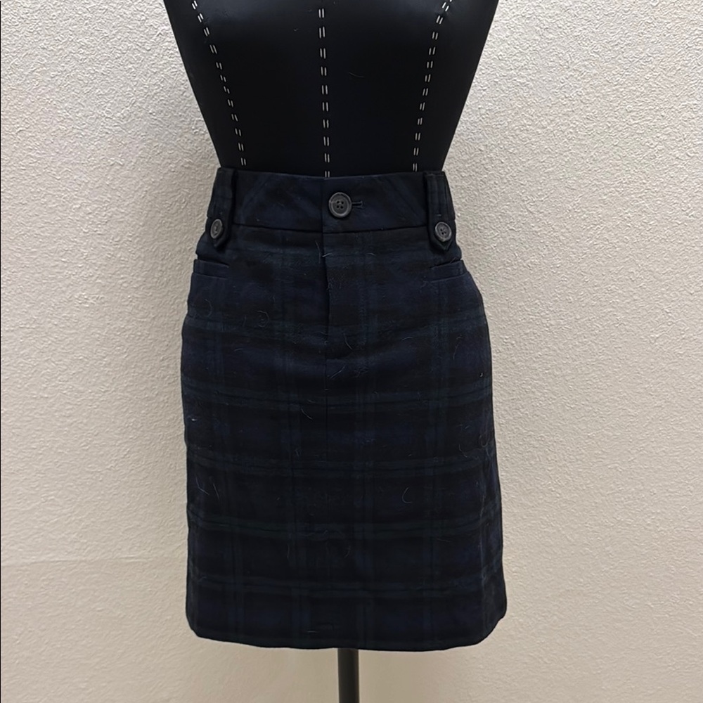 Eddie Bauer Blue Black Knee-Length Pencil Skirt